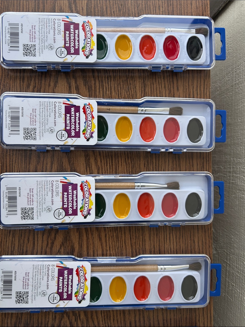 Watercolor Paint Set - Assorted Colors - Pack of 6